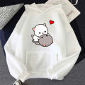 Peach and Goma Cat Hoodie Women/Men Harajuku Cute Kawaii Love Hoodies Unisex Autumn Winter Graphic Sweaters Sweatshirts Korea. 