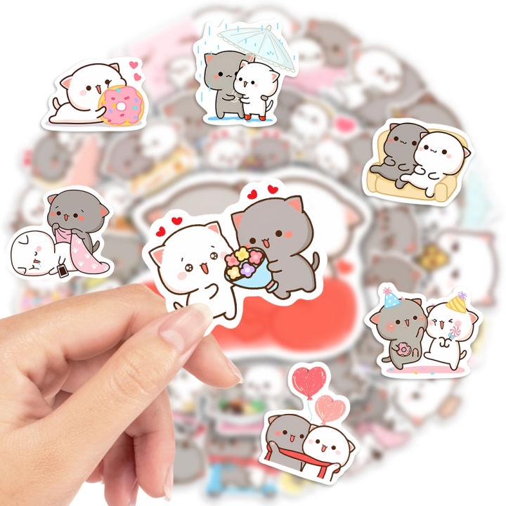 240%20pcs%20Peach%20and%20Goma%20Stickers%20Lovely%20Cute%20Cat%20Couple%20Stickers%20for%20Laptop%20Scrapbook%20Journal%20Kids%20Girls%20Boys%20Stickers%20-%20Image%205