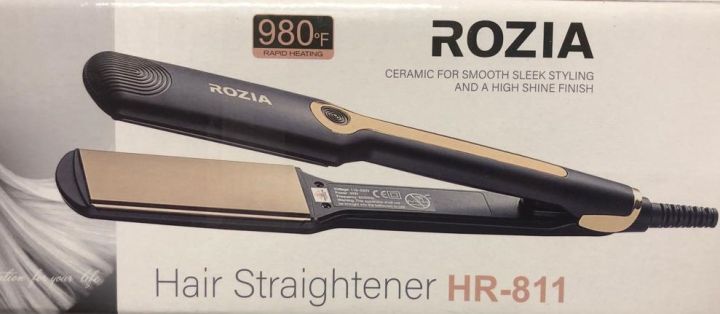 ROZIA%20Premium%20Professional%20Ceramic%20Hair%20Straightener/Iron%20HR-811%20(Black,%20Gold)%20with%20warranty%20-%20Image%202
