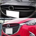 Car Front Grille Grill Cover Trim Molding for 2 Demio 2015-2017 DJ DL Mazda2 Hatchback Sedan Styling Silver. 