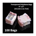 Flyers Small Poly OPP Clear Transparent 4 X 5 inches Polythene Bags Flyers Transparent Self Sealing Bags Bundle of 100 Cellophane Bags Jewelry Gift Packing Self Adhesive Cookie Packing Materials Candy Flyers Packaging Plastic Bag. 