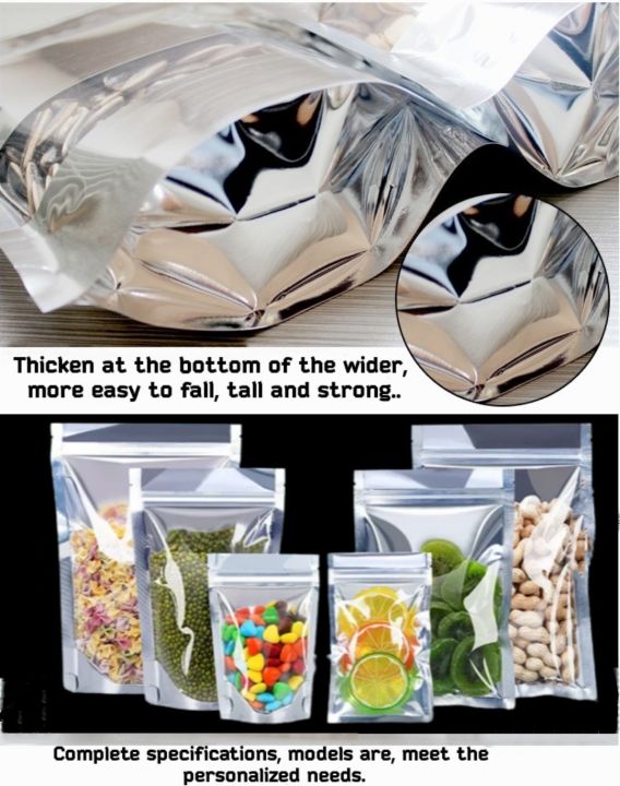25%20Pieces%20(14x21cm)%20(200g-225g)%20Aluminium%20Foil%20Clear%20Front%20Large%20Window%20Zip%20Lock%20Silver%20Color%20Transparent%20Pouch%20Bags%20For%20Packaging%20Tea,%20Coffee,%20Dried%20Foods,%20Candy,%20Species,%20Snacks,%20Nuts%20&%20All%20Industrial%20Products%20-%20Image%204