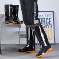 Four Seasons Rain Boots Men's High Tube Middle Tube Non-Slip Wear-Resistant Short Tube Tendon Bottom Fleece-lined Warm Rain Shoes Summer Rain Boots Men. 