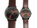 Orix Couple Watch -Dark Brown Fashionable- Stainless Steel Bezel Buckle. 