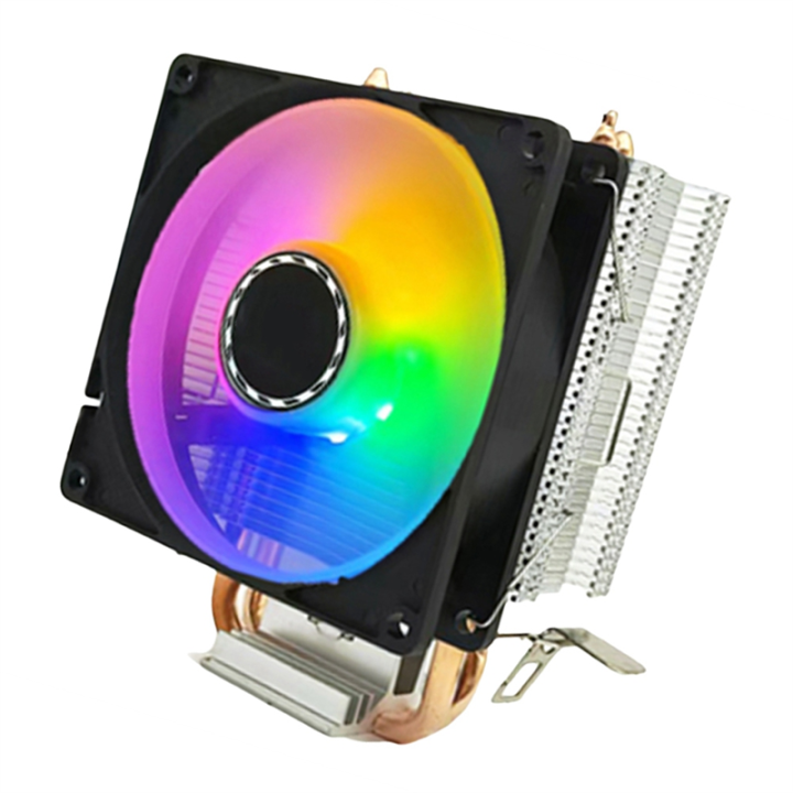 CPU Cooler 2 Heat Pipes PC Radiator Cooling 3PIN PWM Silent Rgb Fan for ...