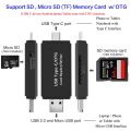 USB Type-C/Micro OTG Card Reader/Writer For PC & MobilePhones OTG Card Reader 3 In 1 USB 2.0 For TF/Micro SD Adapter Flash Drive Smart Memory Card Reader Type C OTG Flash Drive Cardreader Adapter. 