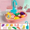 Children's electric dishwasher toy play house simulation electric kitchen wash basin circulating water washing table boys and girls. 