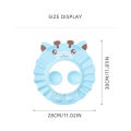 Cute Cartoon Animal Baby Shower Cap Soft Kids Shampoo Shield Bath Head Cover Adjustable Hair Wash Hat Infant Safe Ear Protection. 