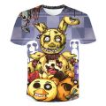 Newest Fashion Five Night at Freddy T Shirt Summer Short Sleeve O-neck T shirt Horror Game FNaF Series Children's 4-14Y T shirts. 