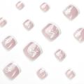 Nails foot White Tips French Nails Wearing Nail Art Pattern Removable Nail Stickers acrylic press ons 24psc for feet. 