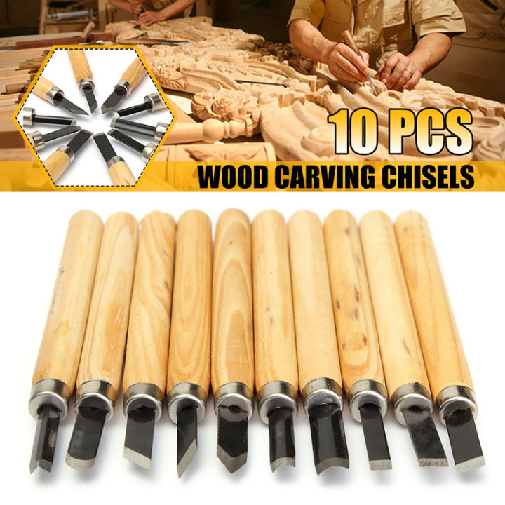 10/12pcsSet For Basic Wood Cut Chisels DIY Hand Tools Wood Carving Knife