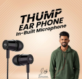 Wired Earphones with Mic – Super Bass Boost, HD Stereo Sound Quality, 3.5mm Audio Jack, Noise Isolation, Tangle-Free Cable – Black & White Earbuds. 