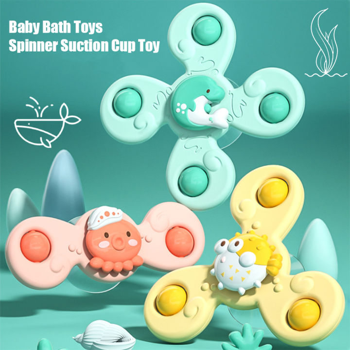 Baby Bath Spinner Suction Cup Baby Spin Top Bath The Ocean Park Sucker Spinner Suction Fun Dining Table Chairs Children Bath Fidget Spinner