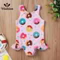 Yfashion Summer Kids Swimsuit Cartoon Crab Donut Printing Breathable Quick-drying Swimwear For 0-3 Years Old Girls Cotton. 