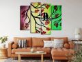 4pcs Hand Painted Abstract Modern Art Painting On Canvas Framed Wall Art Home Decor. 
