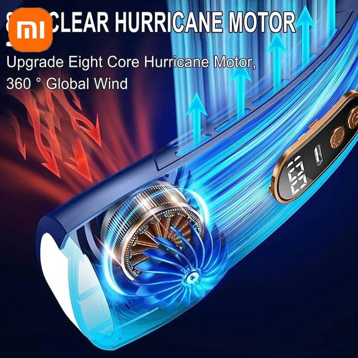Xiaomi%208000mAh%20USB%20Neck%20Fan%20Portable%20Bladeless%20Mini%20Rechargeable%20Silent%20LED%20Digital%20Display%20Electric%20Air%20Cooler%20-%20Image%202