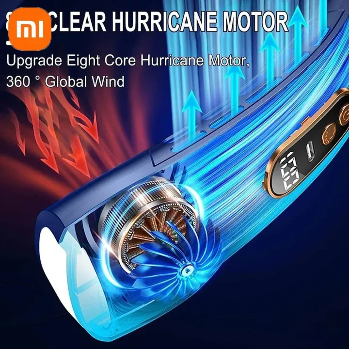 Xiaomi%208000mAh%20USB%20Neck%20Fan%20Portable%20Bladeless%20Mini%20Rechargeable%20Silent%20LED%20Digital%20Display%20Electric%20Air%20Cooler%20-%20Image%202