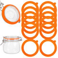 12 Pack Silicone Replacement Gasket, Airtight Rubber Seals Rings for Mason Jar Lids, Leak-proof Canning Silicone Fitting Seals for Glass Clip Top Jars. 