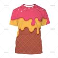 New Design Ice Cream T-shirt For Men Women 3D Printed Fashion O Neck Short Sleeve Tees Streetwear T Shirt Top Clothing. 