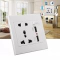 USB Wall Socket Universal Wall Socket Panel With 2 USB Port Plug Charger AC 110-250V 13A. 