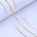 Real 925 Sterling Silver Box Chain Necklaces for Women Teen Girl Rose Gold Plated S925 Jewelry 0.8mm Wholesale Bulk Dropshipping. 