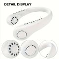 Portable Bladeless Neck Fan, 4000mAh USB Rechargeable Hanging Neck Fan, Headphone Style Wearable Personal Cooling Fan with 3 Speed Settings for Travel, Office & Outdoor Sports. 