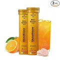 Setu Skin Renew Glutathione Tablets for Glowing Skin | 30 Effervescent Tablets with 500mg L-Glutathione & Vitamin C | Sugar-free Antioxidant & Skin Glow Supplement for Clear Skin | Orange (Pack of 2) REV. 