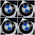 4Pcs 3D BMW Logo Wheel Hub Center Cap Labeling Of Steering Wheel Rim Shaft. 