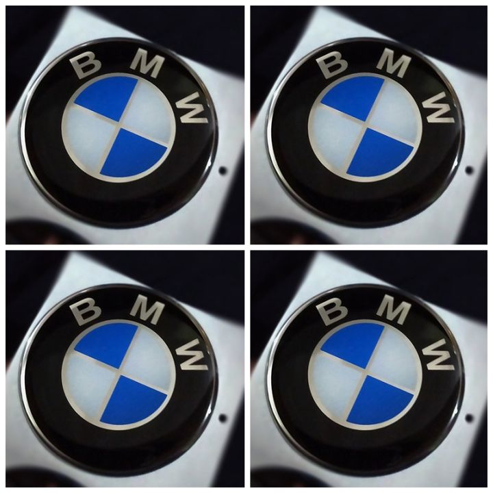 4Pcs 3D BMW Logo Wheel Hub Center Cap Labeling Of Steering Wheel Rim Shaft