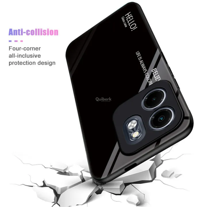 Quiberk%20for%20Infinix%20Smart%209%20HD%20/%20Hot%2050i%20Tempered%20Glass%20Hard%20Case%20Gradient%20Color%20Back%20+%20Soft%20Frame%20Shockproof%20Phone%20Cover%20-%20Image%202