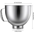 1 Piece Bowl Stainless Steel Silver for KitchenAid 4.5-5 Quart Tilt Head Stand Mixer, for KitchenAid Mixer Bowl, Dishwasher Safe. 