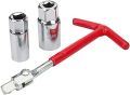T-handle Universal Joint Spark Plug Socket Wrench 16mm(5/8") and 21mm(13/16") Remover Installer Tool Kit. 