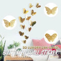 12pcs 3D Gold Butterfly Wall Stickers. 