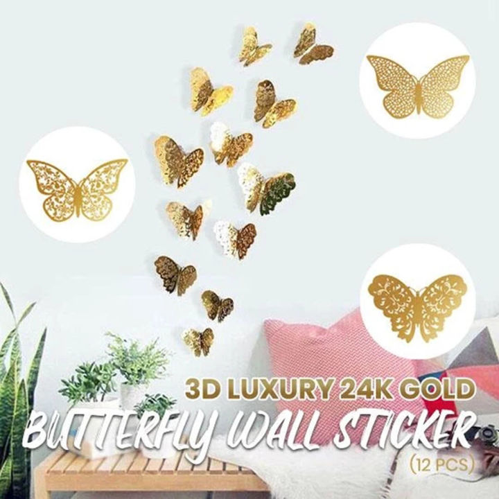 12pcs%203D%20Gold%20Butterfly%20Wall%20Stickers%20-%20Image%206