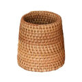 【HOT】 Useful Handwoven Rattan Pen Holder Pencil Makeup Brush Organizer Multi-Purpose Mini Items Storage Basket For Home Office Decor. 