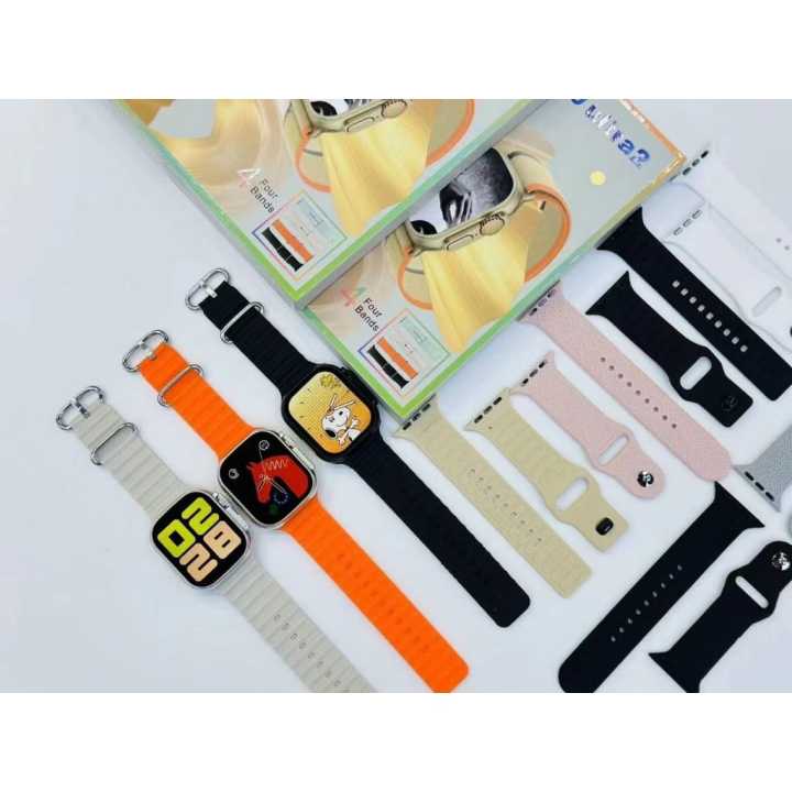 T20ultra2%20smart%20watch%20big%20screen%202.2%20(Four%20colors%20with%20four%20stripes,%20black,%20gray,%20orange%20and%20green%20colors.)%204-in-1%20set%20Bluetooth%20call%20watch%20heart%20rate%20sports%20-%20Image%204