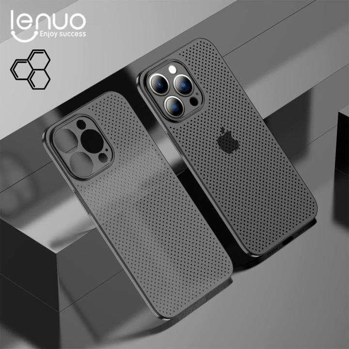 Lenuo Heat Dissipation Breathable Cooling Case For iPhone 13 Pro Max Back Cover PP Plain Color Coque Capinha