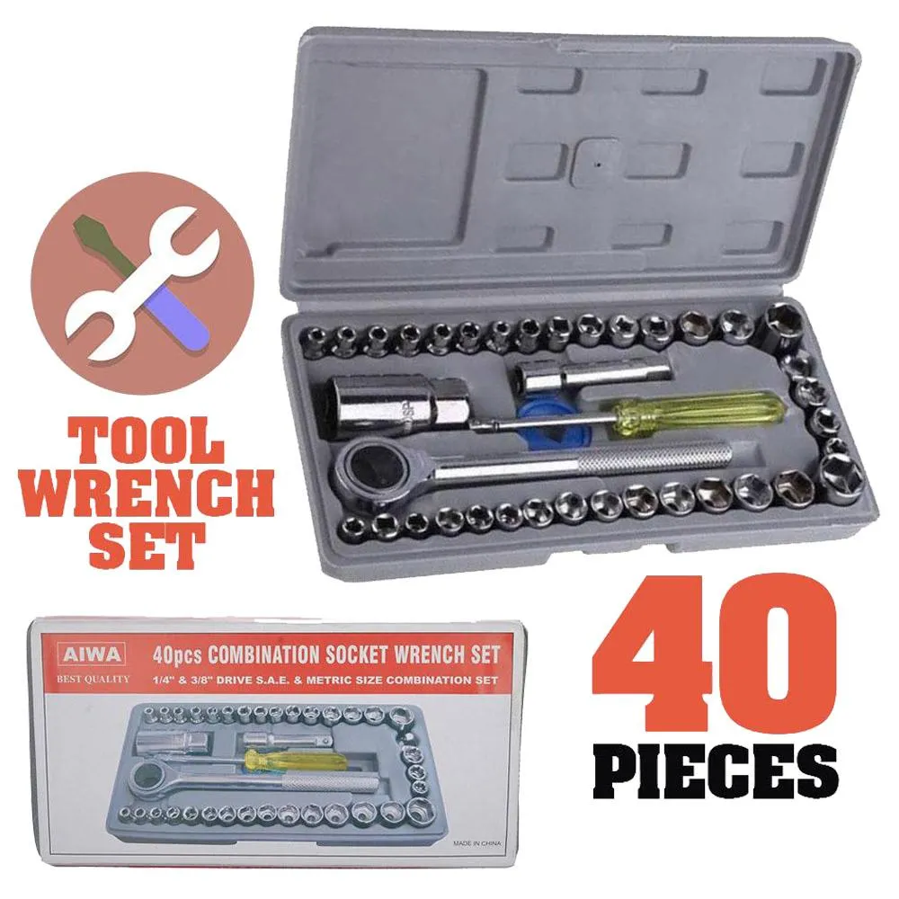 Durable Wrench and Tool Pieces from 40PCS Kit