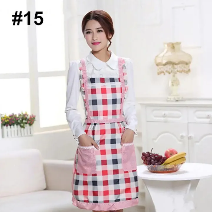 %E3%80%90HUT%E3%80%91%20Women%5C'S%20Waterproof%20Floral%20Dotted%20Plaid%20Kitchen%20Cooking%20Bib%20Apron%20With%20Pocket%20-%20Image%206