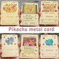 pokemon cards golden Pokemon Pikachu Metal Card Cute Squirtle Bulbasaur Anime Game Battle Collection Cards Golden Iron Cards Birthday Gift Kids ToysParty Games Crafts. 