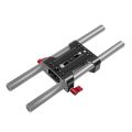 Multifunction Camera Base Plate with 15Mm Rod Rail Clamp for Dslr Camera Shoulder Rig Support Accessories. 