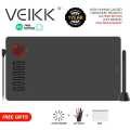 (VEIKK Official store) VEIKK A15PRO Graphics Drawing Tablet 8192 Pressure Sensitivity 10 x 6 inch Large work area Digital Drawing Pad with Passive Stylus 12 Hotkeys with a Scoll Wheel 4 color to choose. 