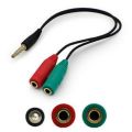Headphone Mic Audio Y Splitter Cable Male to Dual Female Cable. 