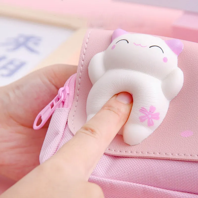 Cute Cat Mermaid Pencil Case For Girls - Large Capacity Zipper Pouch For School Supplies, 8x4.5x3 Inches
