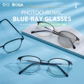 OQ BOGA 3 Styles Unisex Metal Outdoor Decorate Oval Frame Photochromic Anti UV Sunglasses Men Women Anti Radiation Anti Blue Light Full Rim Computer Eyeglasses. 