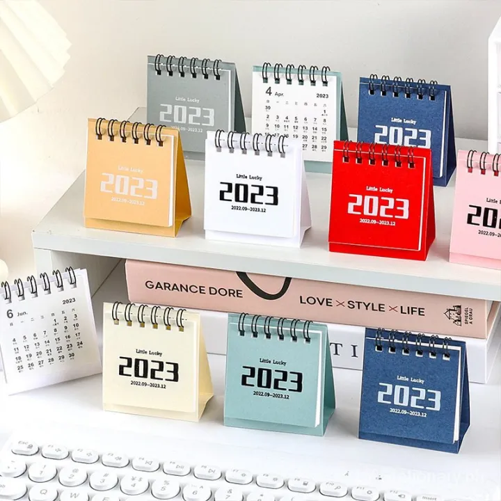 2023 Creative Digital Small Desk Calendar ins Style Mini Coil Office Desktop Ornaments Annual