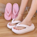 Thick-Soled White Flip-Flops High Heel Slippers Women's Summer Outdoor Slippers Soft Bottom Increase Muffin Lightweight Non-Slip Slippers. 