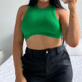 【HOT】 New Women Summer Casual Tank Tops Solid Color Round Neck Slim-Fit Sleeveless Crop Tops Sports Club Street Style Hot Sale S M L. 