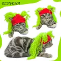 Light Pet Hat Adorable Winter Pet Hat with Funny Fake Hair Ponytail for Warmth Style Perfect for Dogs Cats in Asia. 