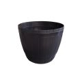 06 pcs Quality Plastic Flower Pot Wood Barrel Design - Small Size - 12cm  Diameter. 